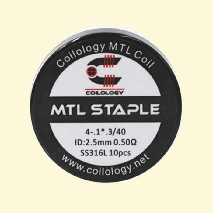 Predmotané špirálky Coilology MTL Series - MTL Staple SS316L (0,5ohm) (10ks)