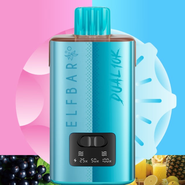 Elfbar Dual 10K Sour Edition:  Sour Blackcurrant - Sour Pineapple Lemonade