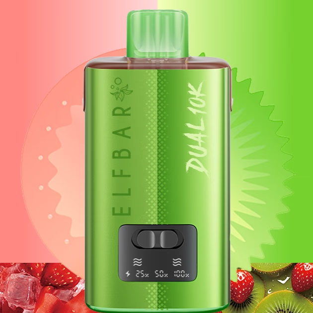 Elfbar Dual 10K Strawberry Edition: Strawberry Ice - Strawberry Kiwi