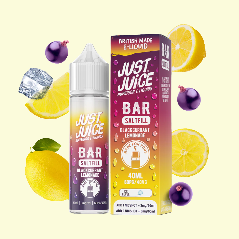 Just Juice Bar Shortfill - Blackcurrant Lemonade (Limonáda z čiernych ríbezlí) 40ml