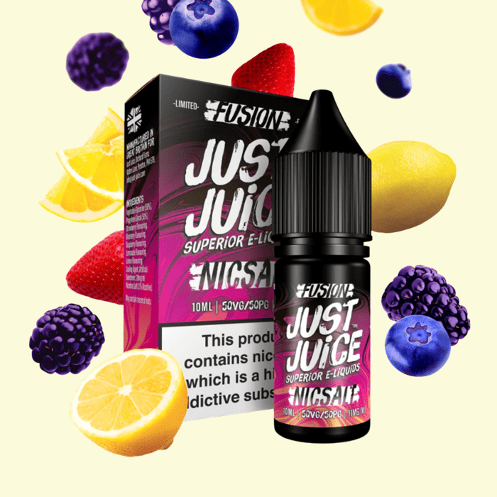 Just Juice Salt – Fusion Berry Burst & Lemonade e-liquid 10ml