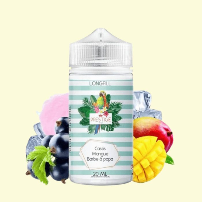 Prestige Fruits - Cassis Mangue Barbe à papa (Cukrová vata s čiernymi ríbezľami a mangom) Shake and Vape 20/120ml