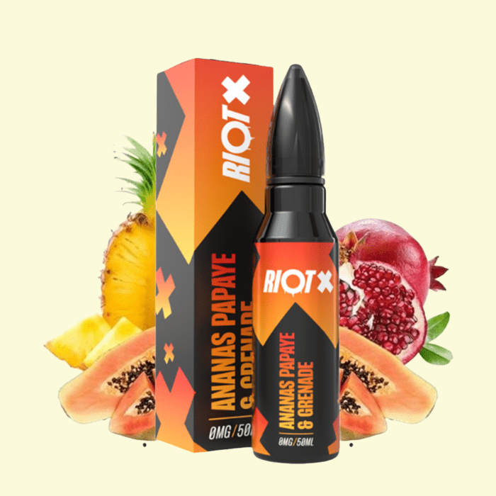 Riot X Shortfill - Pineapple Papaya & Pomegranate (Ananás, papája a granátové jablko) 50ml